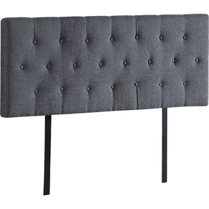 Linen Fabric Double Bed Deluxe Headboard Bedhead - Grey