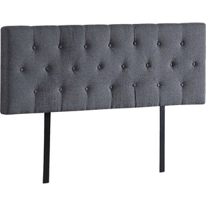 Linen Fabric Queen Bed Deluxe Headboard Bedhead - Grey
