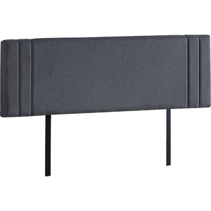 Linen Fabric King Bed Deluxe Headboard Bedhead - Grey
