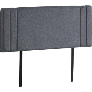 Linen Fabric Double Bed Deluxe Headboard Bedhead - Grey