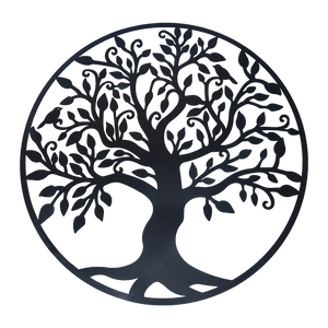 Black Tree of Life Wall Art | Hanging Metal Iron Sculpture Garden 60cm
