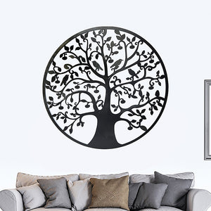 Black Tree of Life Wall Art | Hanging Metal Iron Sculpture Garden 60cm