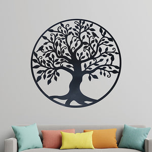 Black Tree of Life Wall Art | Hanging Metal Iron Sculpture Garden 99cm