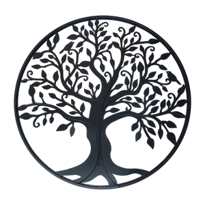 Black Tree of Life Wall Art | Hanging Metal Iron Sculpture Garden 99cm