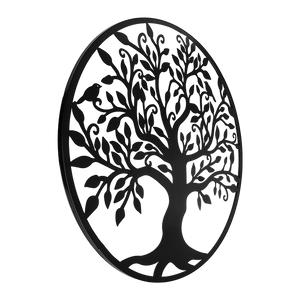 Black Tree of Life Wall Art | Hanging Metal Iron Sculpture Garden 99cm