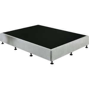 Palermo Queen Ensemble Bed Base Platinum Light Grey Linen Fabric