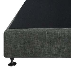 Palermo Queen Ensemble Bed Base Platinum Graphite Linen Fabric