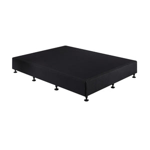 Palermo Queen Ensemble Bed Base Midnight Black Linen Fabric