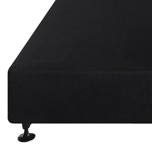 Palermo Queen Ensemble Bed Base Midnight Black Linen Fabric