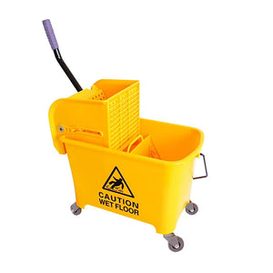 20L Deluxe Mop Wringer Bucket Side Press Janitor Commercial Cleaning