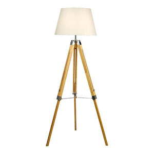 Modern Floor Lamp Wood Tripod Home Bedroom Reading Light 145cm