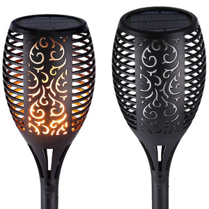 10 Pack Solar Torch Lights 96 LED Flickering Lighting Dancing Flame Garden Lamp