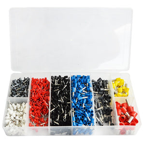 1200Pcs Bootlace Ferrule Crimper kit 0.25-10mm2 Cord End Ratchet Crimping Tool