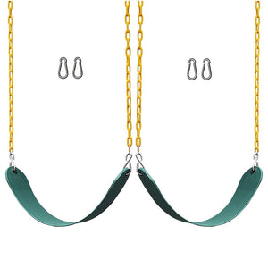 2 Pack Swings Seats Heavy Duty 66" Chain Plastic Coated Playground Swing