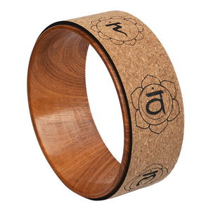 Yoga Pilates Wheel Cork Circle Prop Back Chest Hips Abdomen Stretch Roller