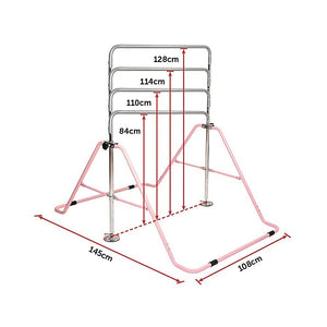 Kids Gymnastics Bars Training Horizontal Bar Monkey Kip Bar Pink