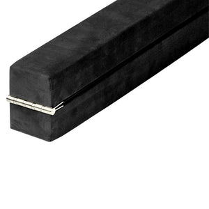 2.2m Gymnastics Folding Balance Beam Black Synthetic Suede