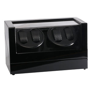 Automatic Quad Watch Winder Wood Display Box Case Motor Rotation Storage