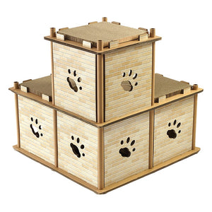 Cat Cardboard House Tree Tower Condo Scratcher Pet Post Pad Mat Furniture