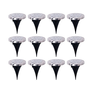 12x Solar Powered LED Buried Inground Recessed Light Garden Outdoor Deck Path