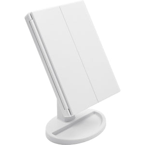 Makeup Mirror With LED Light Standing Mirror Magnifying Tri-Fold Touch