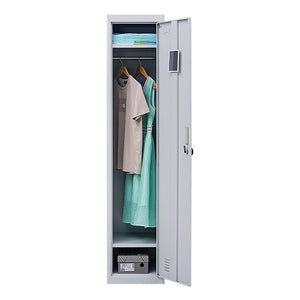 4-Digit Combination Lock One-Door Office Gym Shed Clothing Locker Cabinet Grey