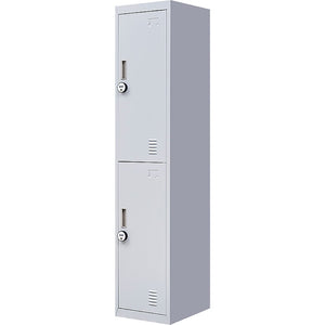 4-Digit Combination Lock 2-Door Vertical Locker for Office Gym Shed School Home Storage Grey