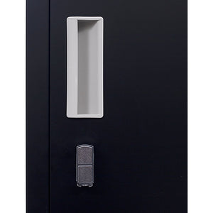 Padlock-operated lock 2-Door Vertical Locker for Office Gym Shed School Home Storage Black