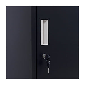 Standard Lock 4-Door Vertical Locker for Office Gym Shed School Home Storage Black