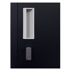 Padlock-operated Lock 6-Door Locker for Office Gym Shed School Home Storage Black