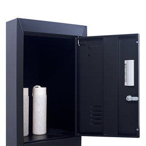 Padlock-operated Lock 6-Door Locker for Office Gym Shed School Home Storage Black