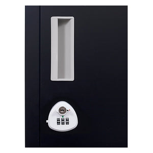 3-Digit Combination Lock 6-Door Locker for Office Gym Shed School Home Storage Black