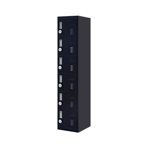 4-digit Combination Lock 6-Door Locker for Office Gym Shed School Home Storage Black