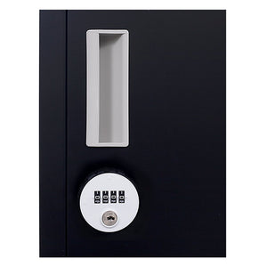 4-digit Combination Lock 6-Door Locker for Office Gym Shed School Home Storage Black