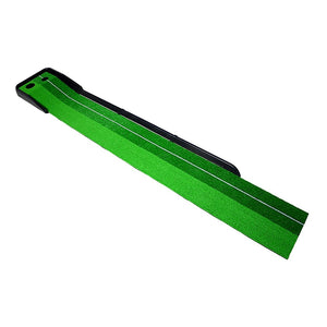 Indoor Practice Putting Green 2.5m Mat Inclined Ball Return Fake Grass 2 Holes