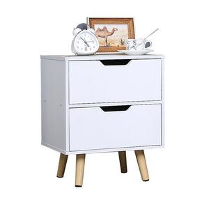 Wooden Bedside Table 2 Drawers Cabinet Storage Night Stand