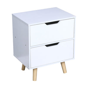 Wooden Bedside Table 2 Drawers Cabinet Storage Night Stand