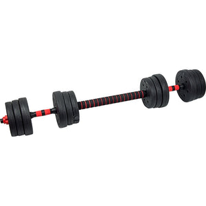 20kg Adjustable Rubber Dumbbell Set Barbell Home GYM Exercise Weights