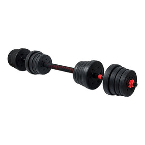 30kg Adjustable Rubber Dumbbell Set Barbell Home GYM Exercise Weights