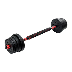 30kg Adjustable Rubber Dumbbell Set Barbell Home GYM Exercise Weights