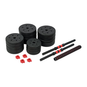 40kg Adjustable Rubber Dumbbell Set Barbell Home GYM Exercise Weights