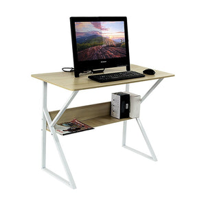 Wood & Metal Computer Desk With Shelf