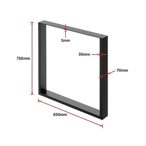 Square Table Bench Desk With Welded Black Legs