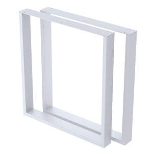 Square Shaped Table Bench Desk Legs Retro Industrial Design Fully Welded - White