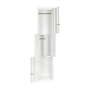 Grey Two-Door L-shaped Office Gym Shed Storage Lockers