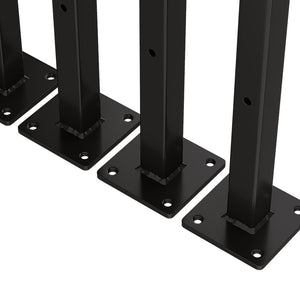20cm Floating Shelf Brackets Industrial Metal Shelving Supports 4-Pack - Black