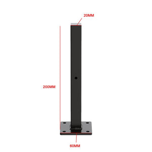 20cm Floating Shelf Brackets Industrial Metal Shelving Supports 4-Pack - Black