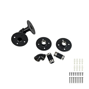 Industrial Black Iron Pipe Bracket Wall Mounted Floating Shelf - Set of 2