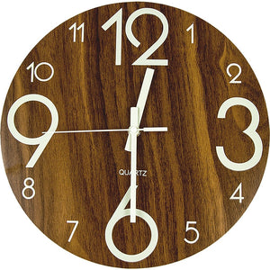 Quartz Glow In Dark Wall Clock - Non Ticking