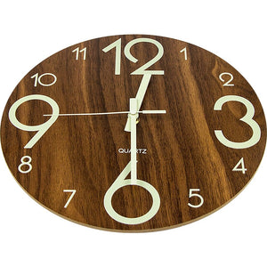 Quartz Glow In Dark Wall Clock - Non Ticking